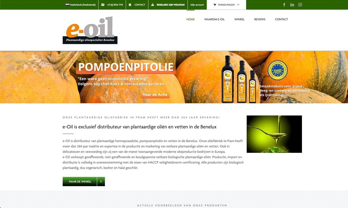 Webdesign voor eOil Benelux