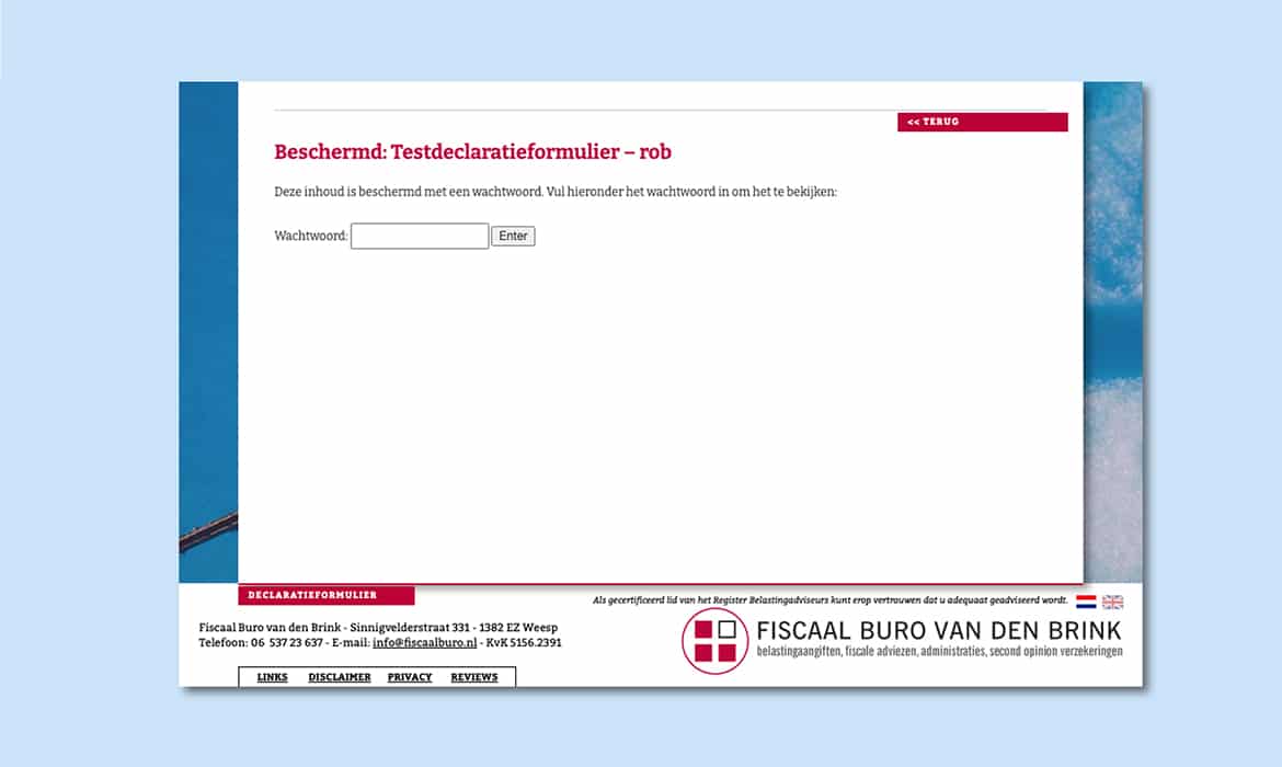 Webdesign Maastricht - Voorbeeld 7 website Fiscaalburo